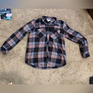 Plaid button up woman’s shirt